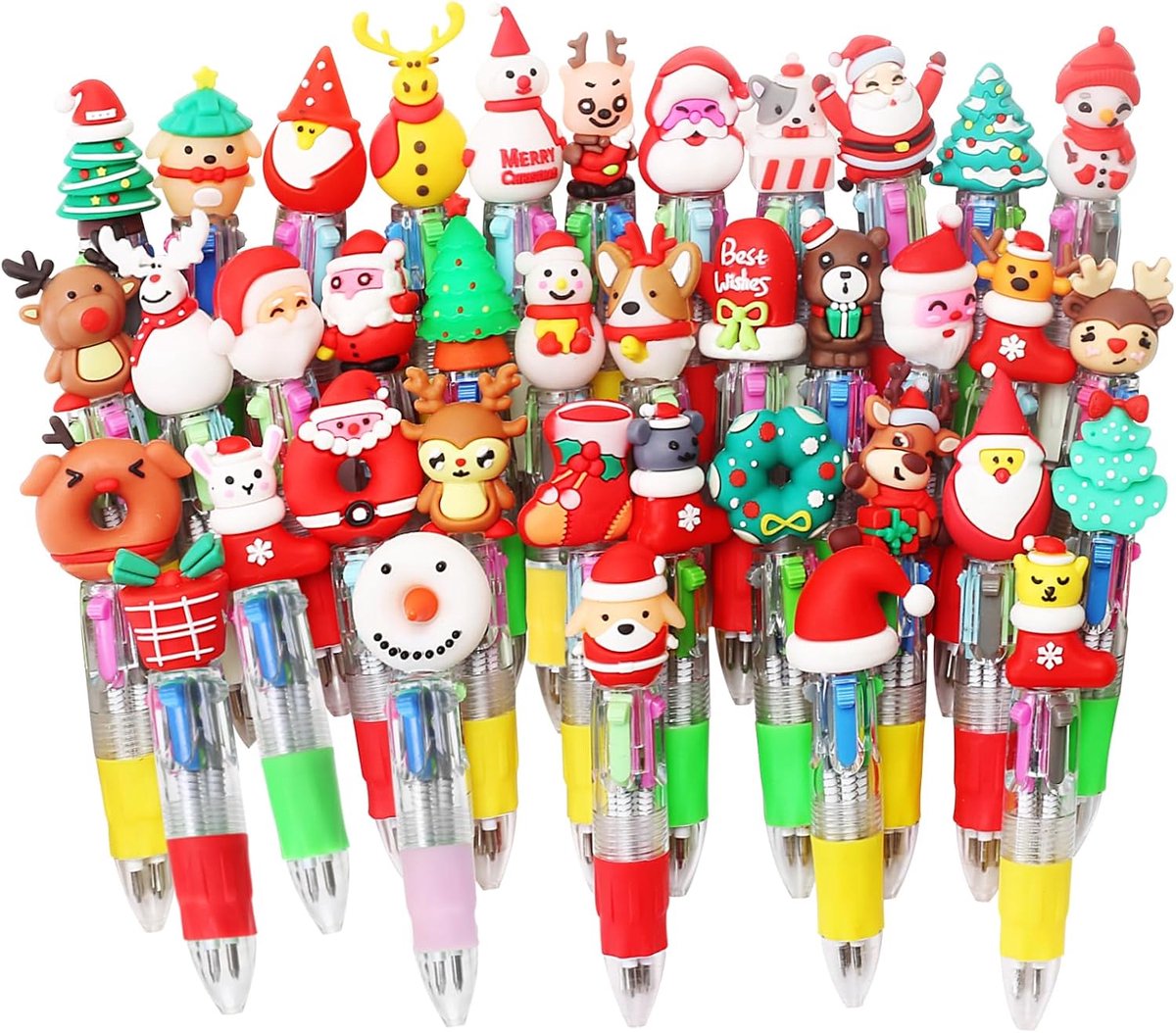 40 stuks kleurrijke pennen kinderen Kerstmis cadeautje eind feest verjaardag kleurrijke balpen gadget Kerstmis kinderen gadget verjaardag (40)
