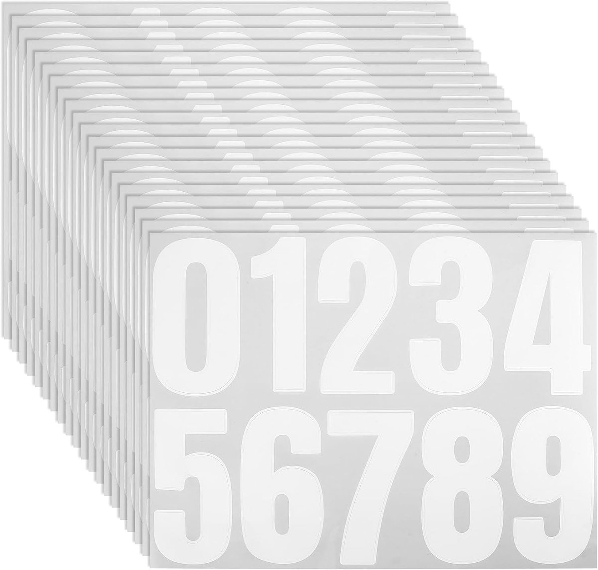 20 vellen cijferstickers, weerbestendig, 10 cm, 0-9 zelfklevende cijfers, wit, cijferstickers, nummerstickers, vinyl huisnummer zelfklevend, voor brievenbus, brievenbus, brievenbus, nummerstickers