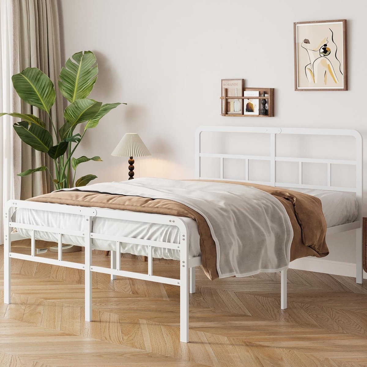 Bedframe 140 x 200 cm met Hoofdbord en Voeteneind