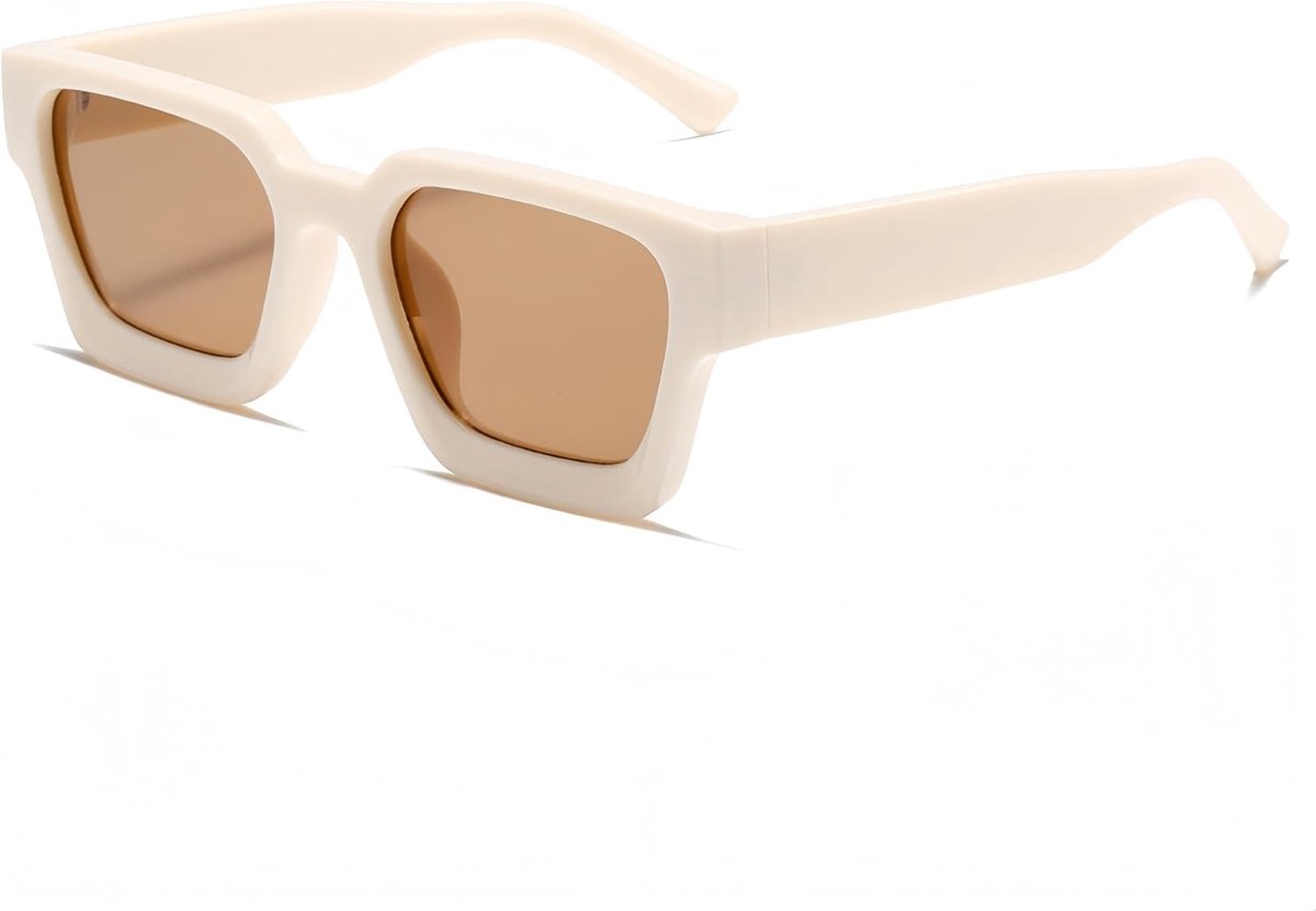 rechthoekige zonnebril voor dames heren chunky rechthoek zonnebril retro bril UV400-bescherming