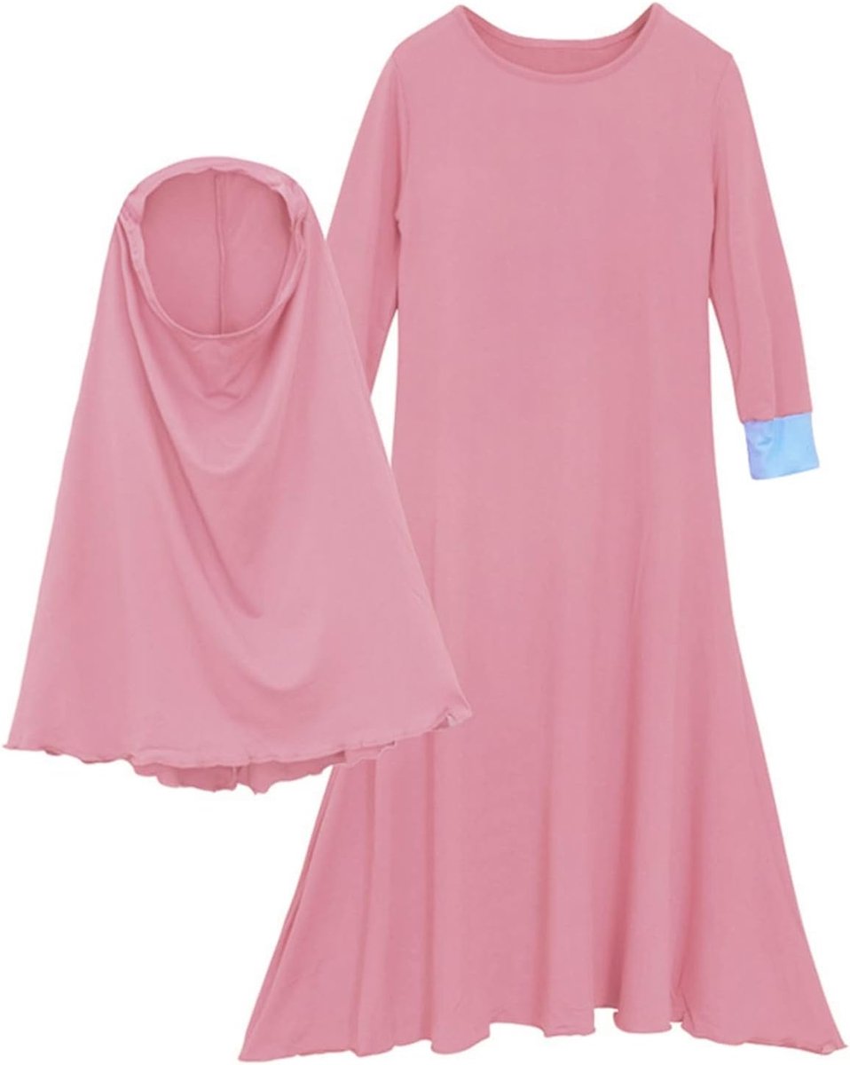 Abaya gebedsjurk voor meisjes, met hijab, islamitische kinderjurk, islamitische eendelige gebedsrobe, feestelijk, A11