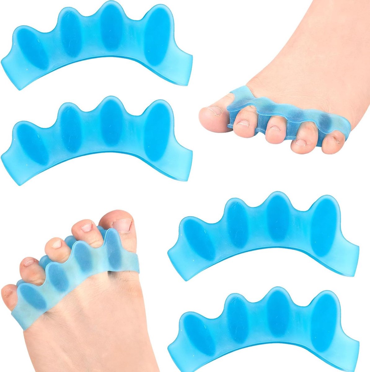 Teenslippers voor voetverzorging, yogaprexis, comfort, volwassenen, 4 stuks