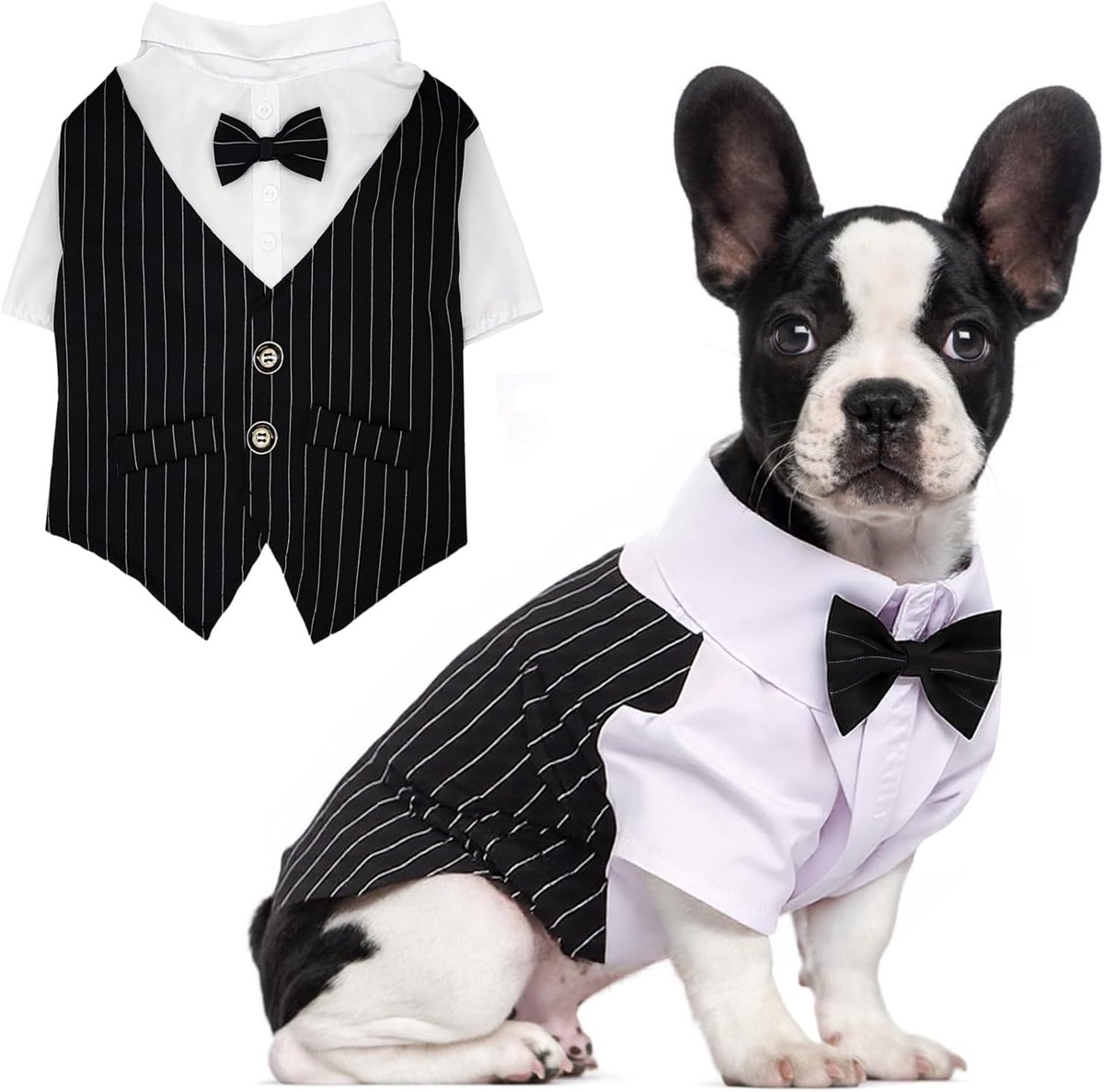 formele hond, kleding voor kleine honden, bruiloft stropdas, herenhemd voor honden, grappig Halloween-kostuum voor honden, pak voor huisdieren (medium)