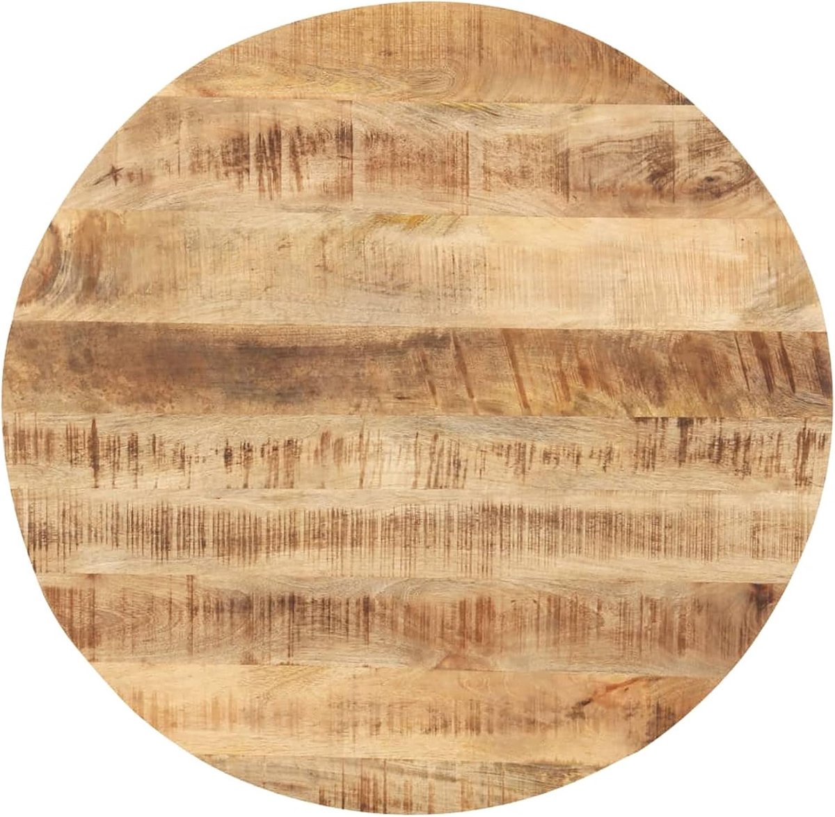 Tafelblad, rond, van mangohout, Ø 80 cm, dikte 25-27 mm, tafelblad voor keuken, eettafel, bartafel, houten plaat, rond tafelblad