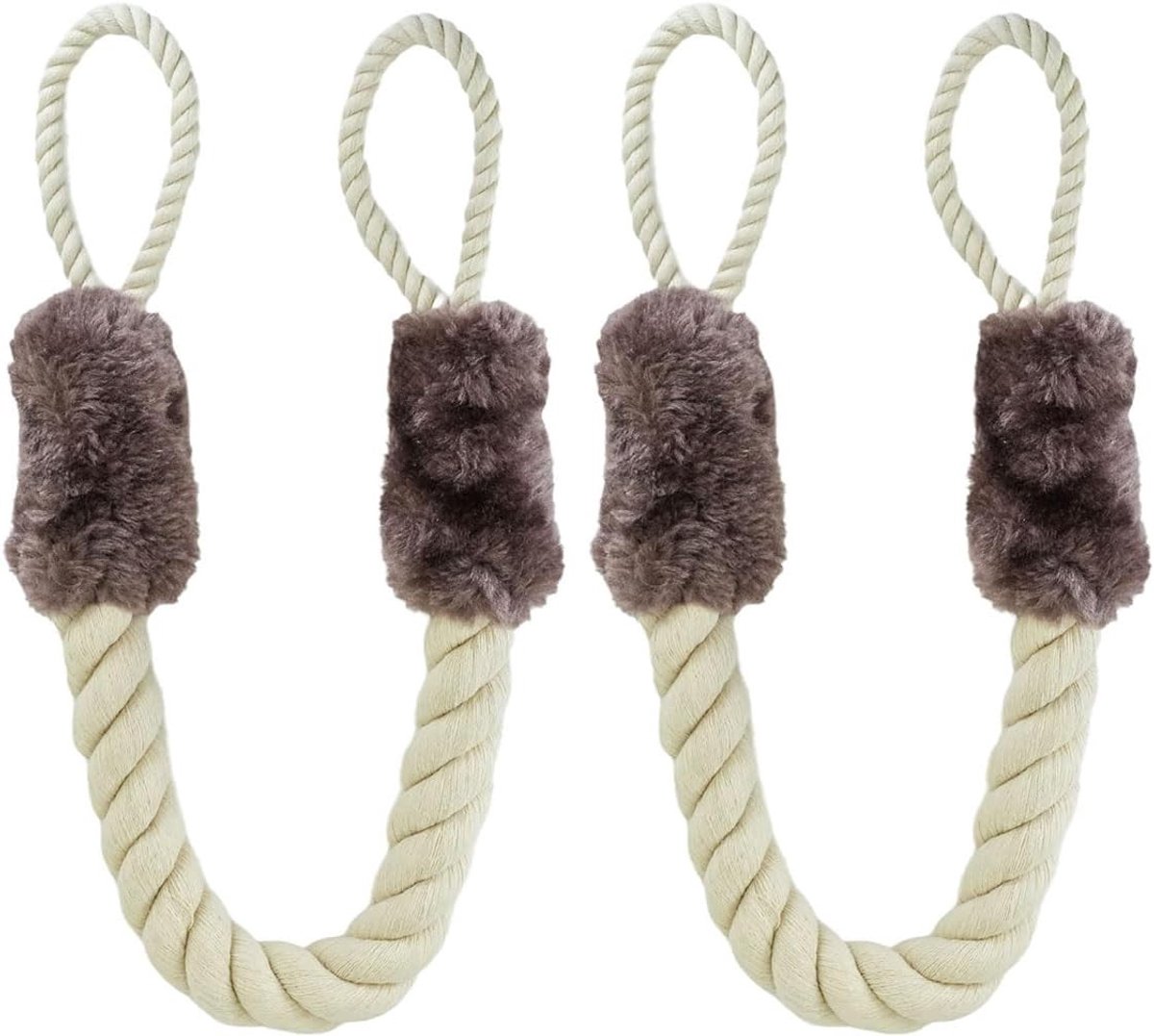 2 Stuks Deurkoord Klemmen, Katoenen Deurstopper voor Kinderen en Huisdieren, Vinger- en Klembescherming, 60 cm Veiligheidsoplossing (Bruin)