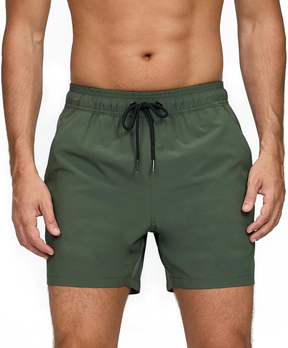 Zwembroek voor heren met zakken met ritssluiting, ademend, sneldrogend en waterafstotend, zomershorts voor heren met meshvoering en trekkoord