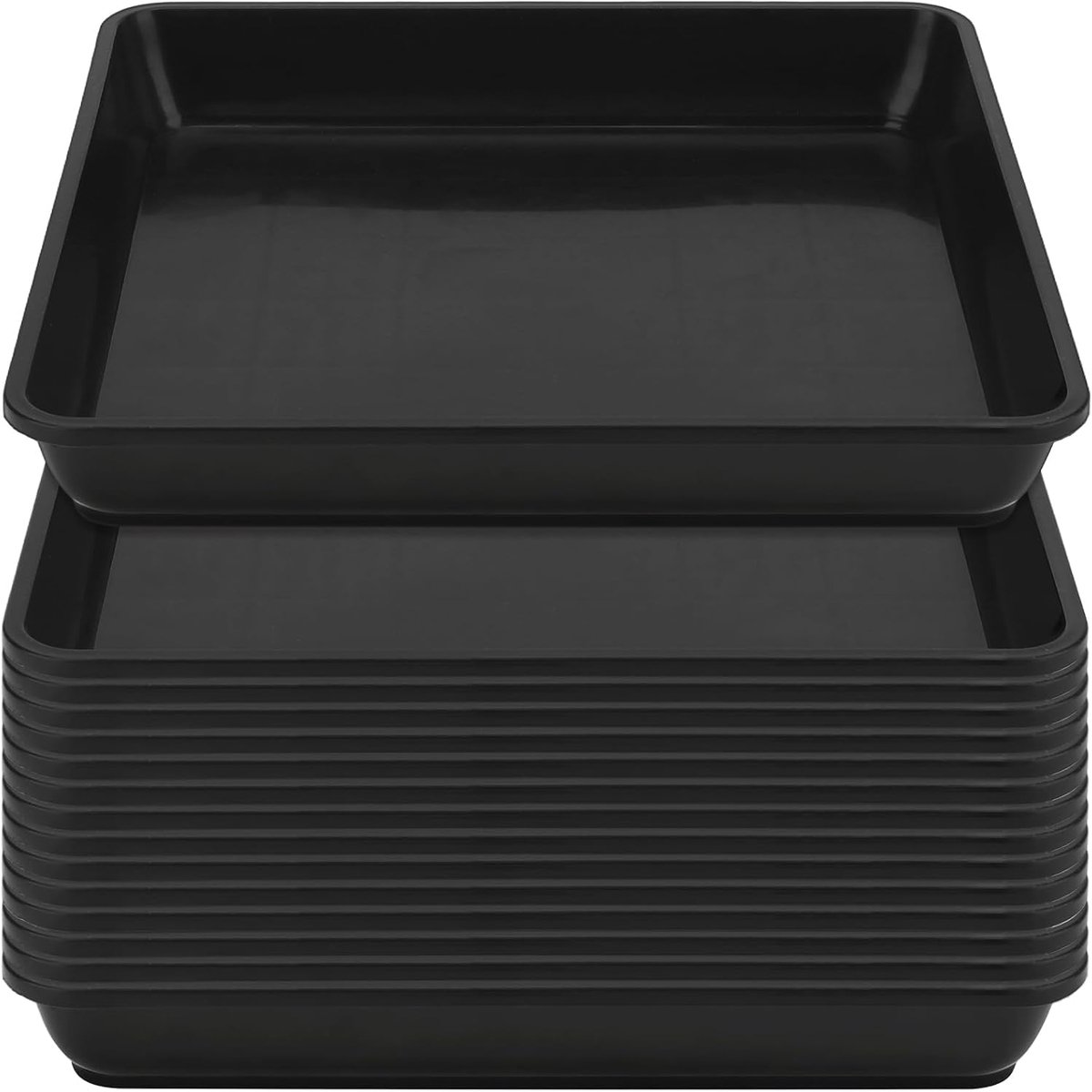 15 stuks Bloempot, onderzetter, vierkant, 29 x 29 cm, plantenonderzetters, vierkant, zwarte kunststof, bloemenonderzetter voor plantenpot, outdoor, binnen