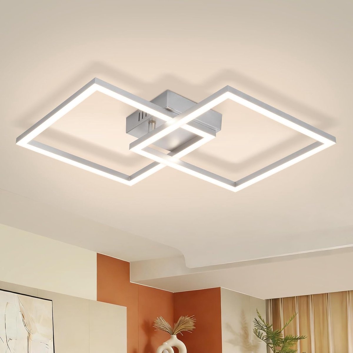 Plafondlamp LED plafondlamp slaapkamer 24W zilver slaapkamerlamp