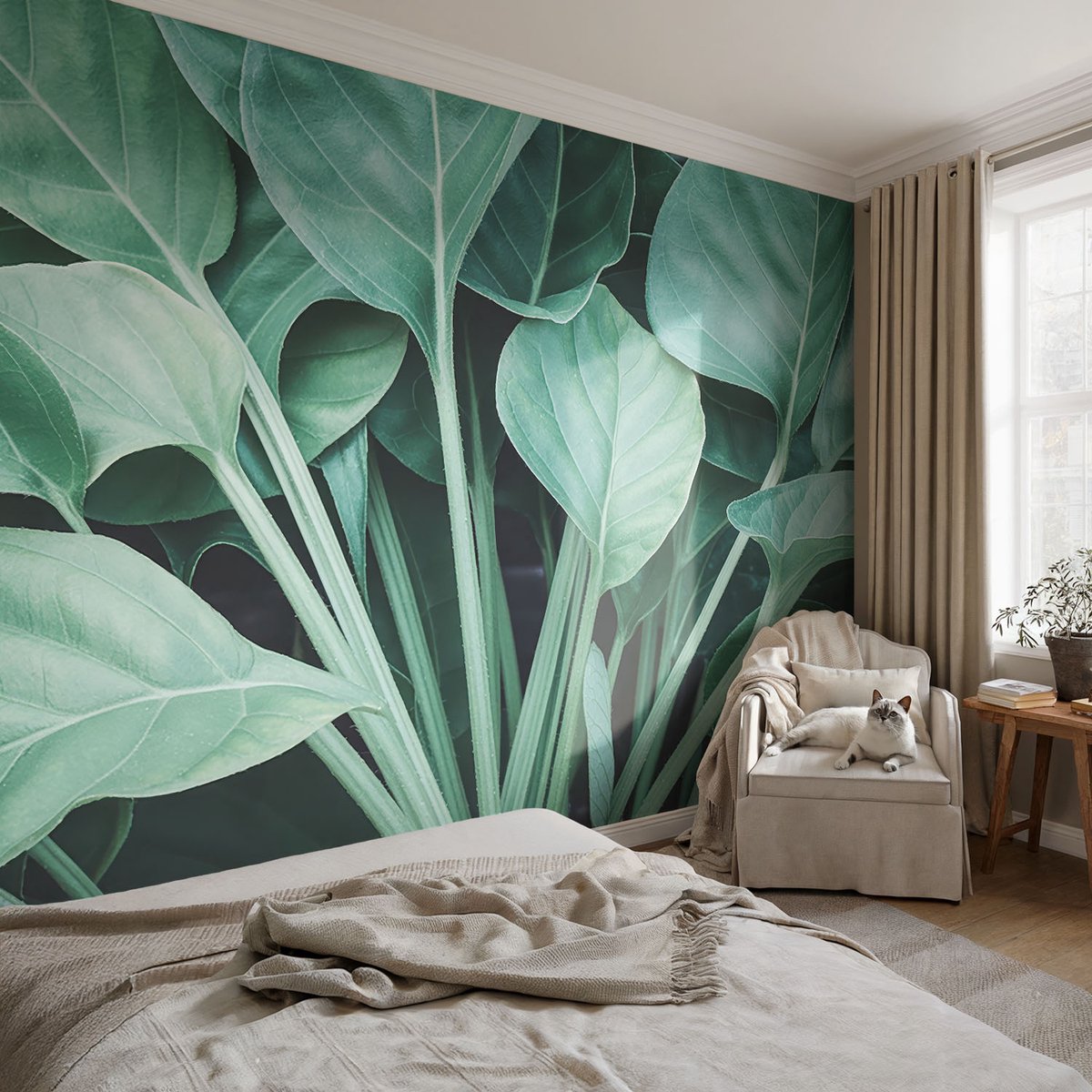 Coloray Vliesbehang - Groente Snellijm Behang - 104x70 cm - Groene Natuur Fotobehang Vlies - Hal behang Bloemen En Planten - Muurschildering - Woonkamer behang