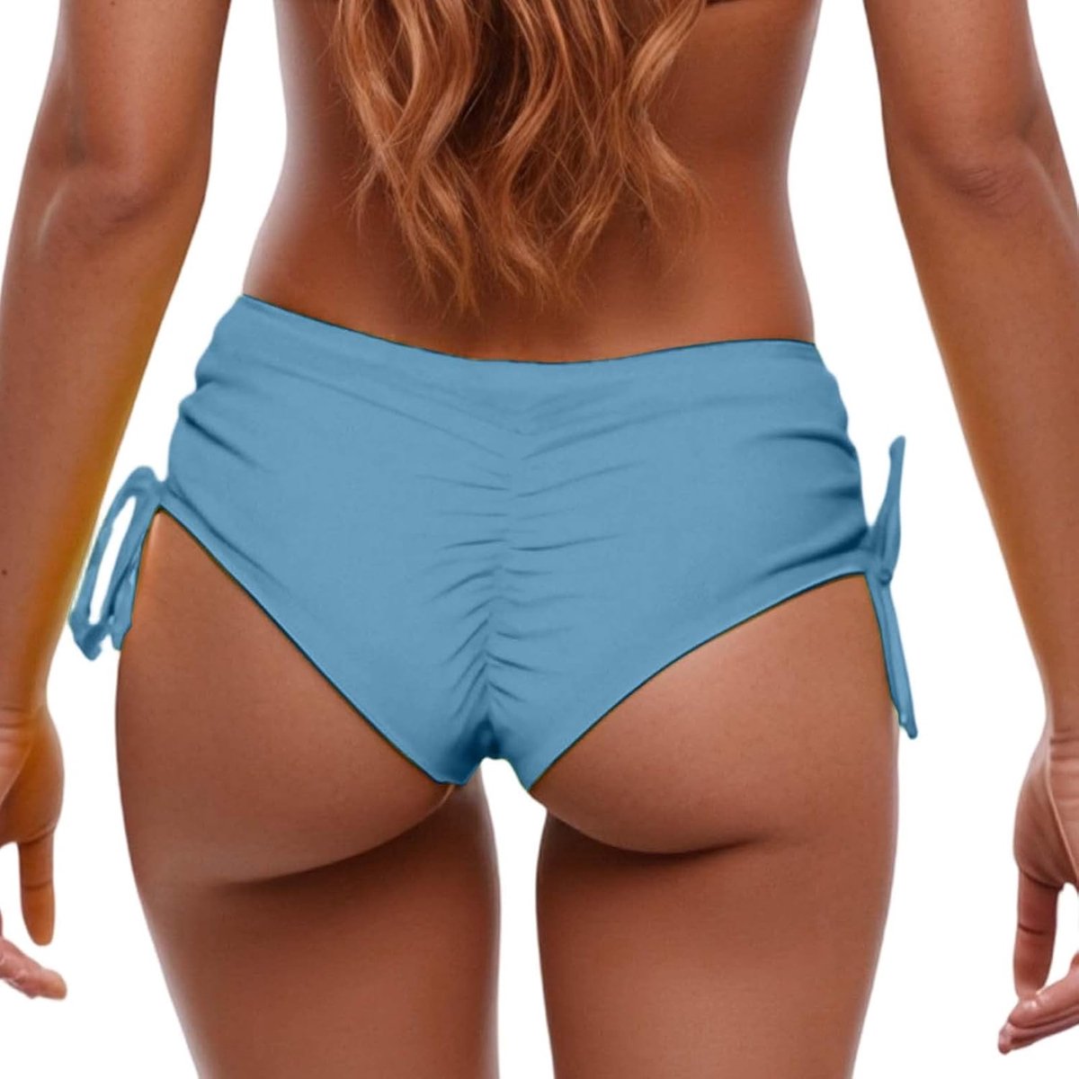 Bikinihose Damen mit Raffung Bikinihosen für Damen mit Bindebändern Bikini Unterteil für Frauen Ruched Klassische Badehose Große Größe Scrunch Butt Bikini Bottom Frauen Bikinis Slip für Sommer