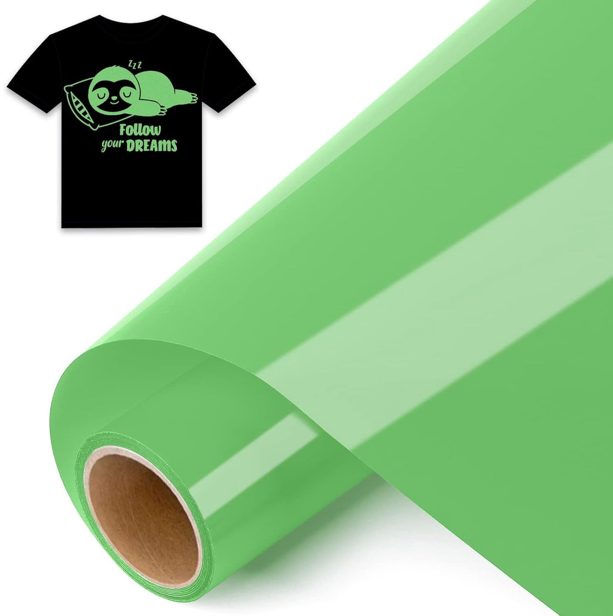 Plotterfolie voor textiel, flexfolie, 30,5 x 244 cm, flexfolie, groen, voor Silhouette Cameo, textielfolie voor kleding, mutsen, broeken, andere stoffen