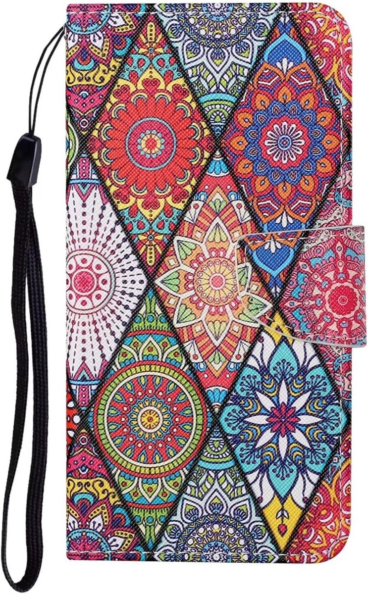 compatibel met Google Pixel 6A Portemonneehoes PU lederen flip cover met kaartsleuven geschilderd telefoonhoesje schokbestendige beschermhoes, totem