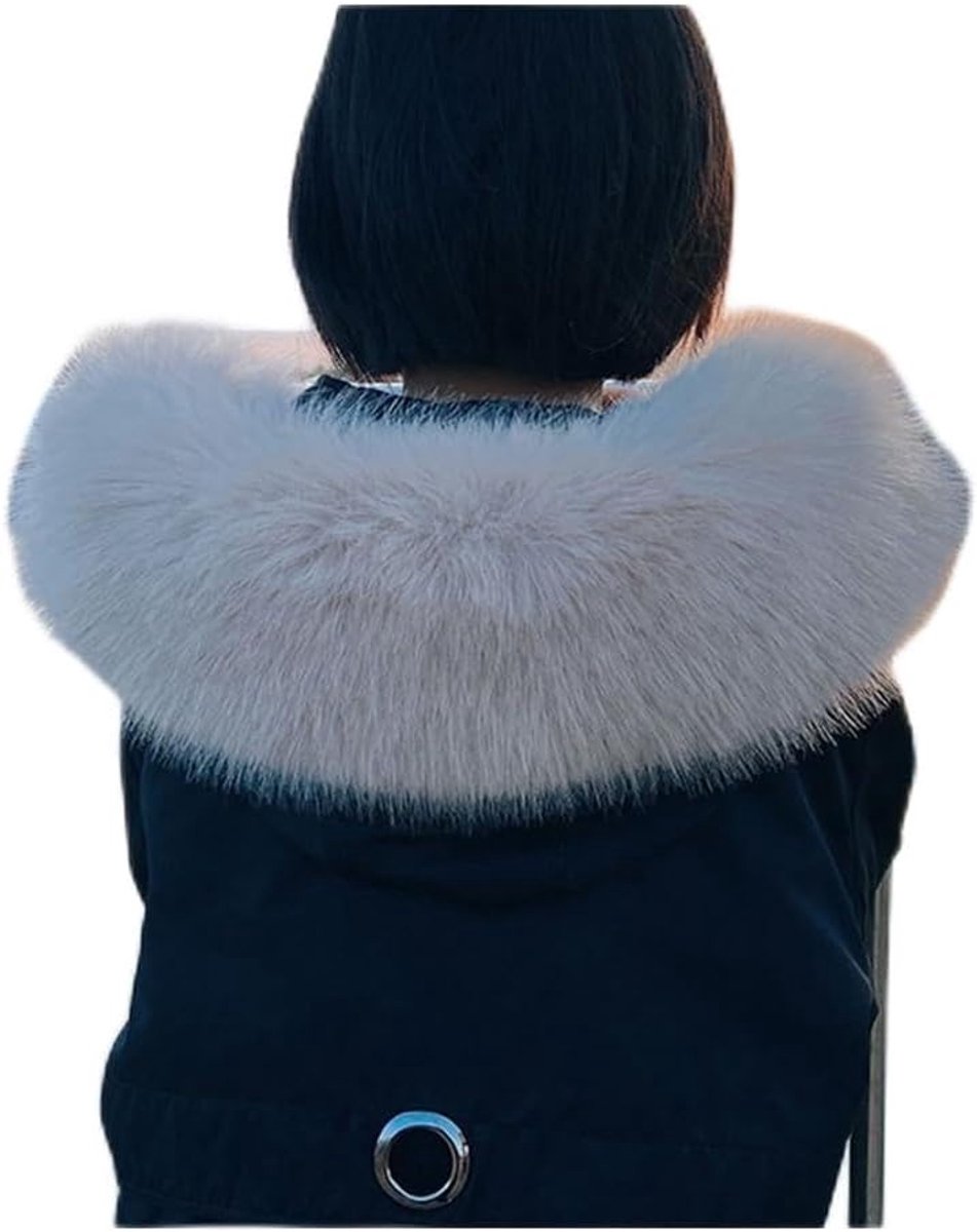 Capuchontkraag van imitatiebont voor de winter warme bontkraag voor capuchon winter sjaal imitatiebont bontkraag imitatiebont vos bontkraag faux bontkraag voor capuchon winterjas #1 kaki 75
