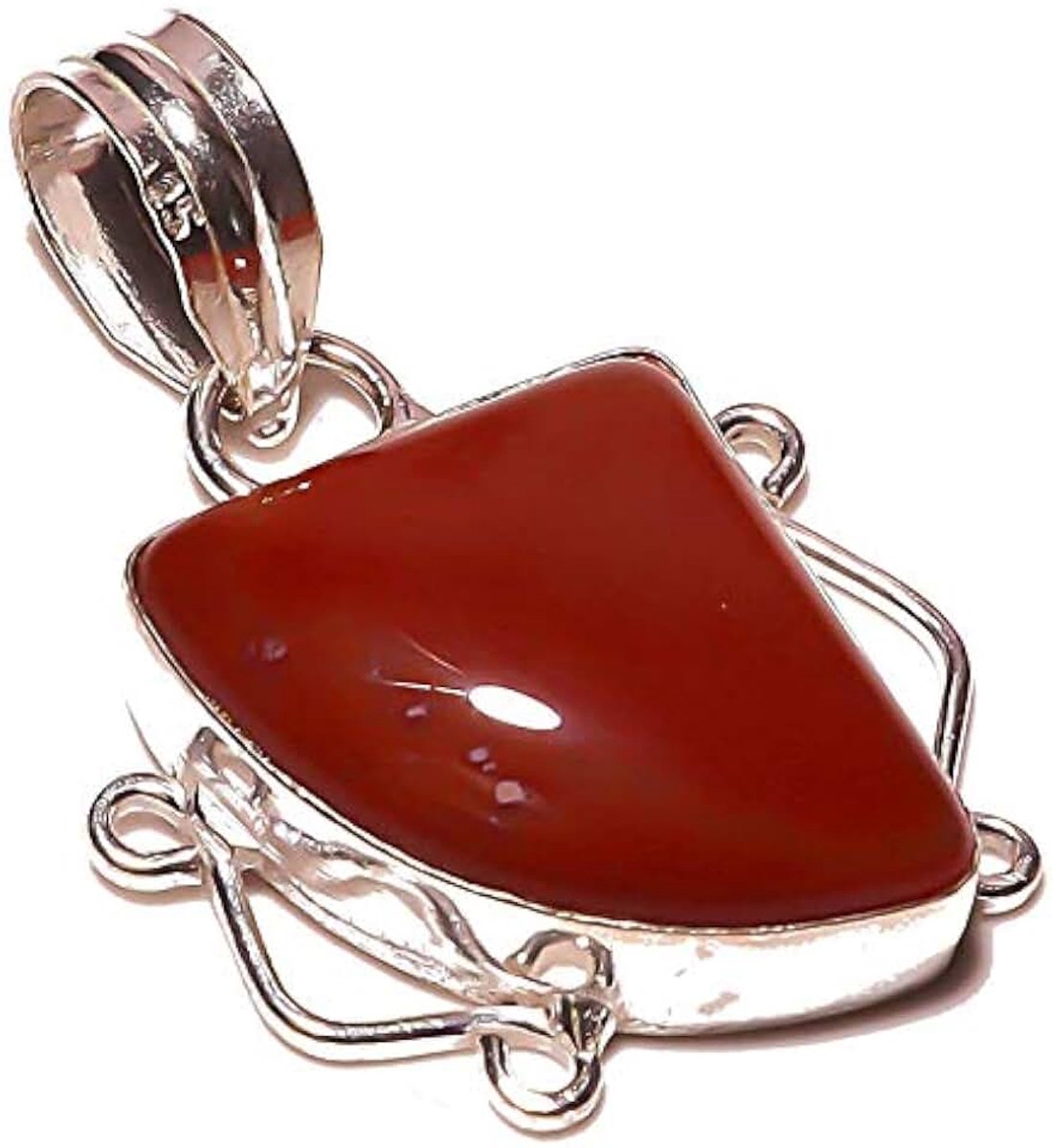 Jasper Handmade PENDANT 1.75" Long Silver Plated! Jewelry from Kashish! All Variety Store all Occasions