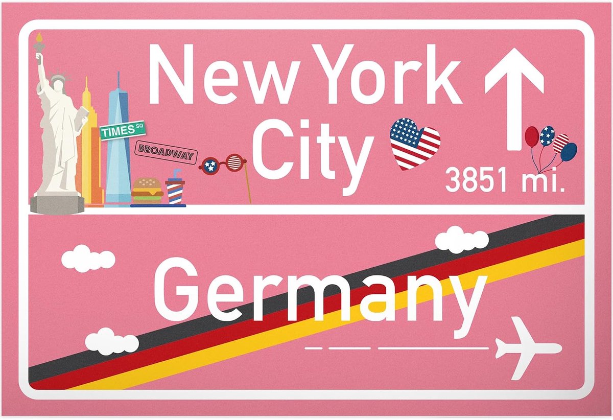 York City plastic bord roze, geschenk voor haar - New York Amerika reizen / zoete decoratie NYC fans, wanddecoratie, deurschild meisjes woning, cadeau-idee verjaardagscadeau beste vriendin, feestdecoratie