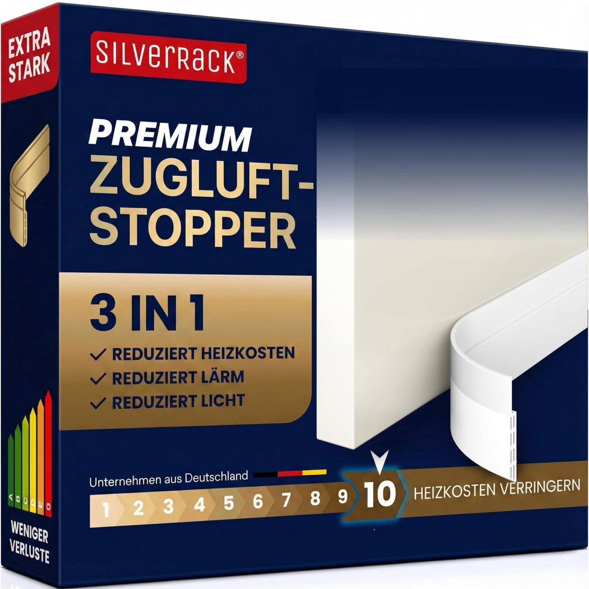 Famanu – Tochtstopper, deurafdichting voor deuren, wit, 1 x 1 m