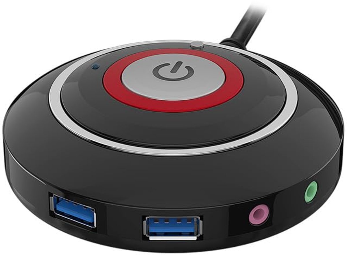 Power Button, Computer Desktop Schakelaar Knop met Dual USB Audio Desktop Host Externe Start Knop Invoegen Type Schakelaar