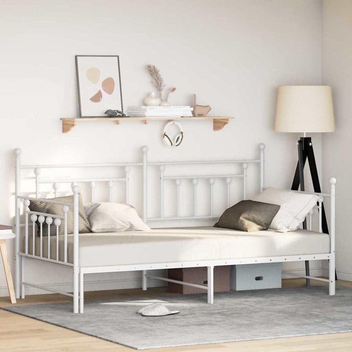 Rechthoekig design dagbedframe wit 90 x 200 cm
