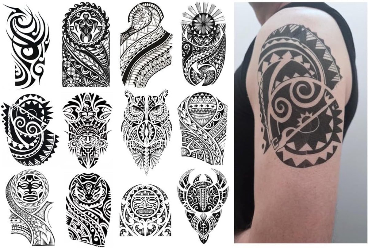 12 vellen tribal tatoeages Maori design tatoeages mannen tatoeages