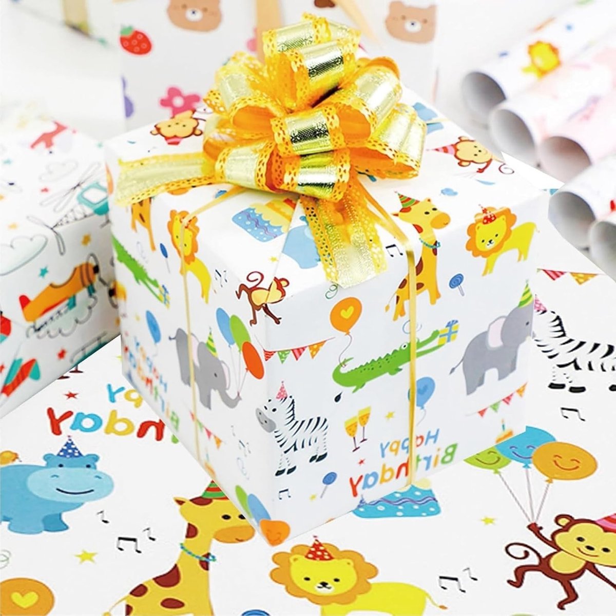 Kerstcadeau inpakpapier met natuurthema - Set van 6 vellen 74 × 51 cm voor feestelijke gelegenheden