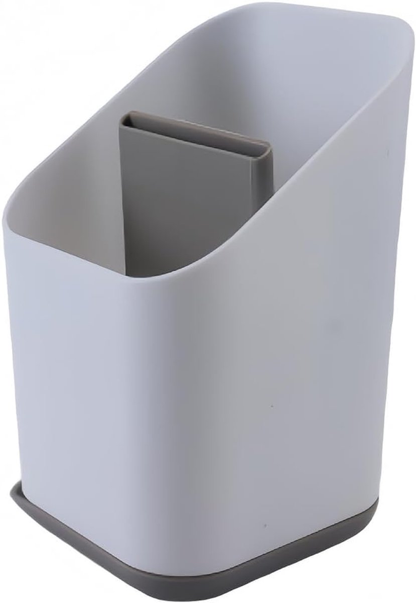Keukenspoelbak, bestek, afdruipvlak, gebruiksvoorwerpenhouder, keukenorganizer, accessoires voor bestek, zilverbestek, eetstokjes, grijs