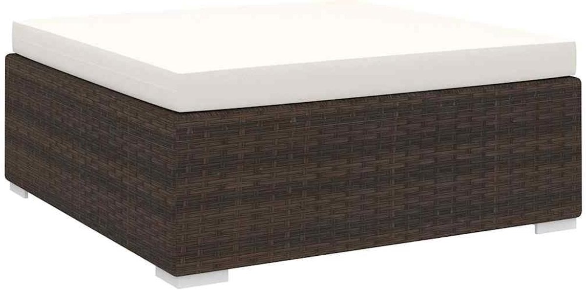 Module zitmeubel PE-rotan bruin kussen tuin