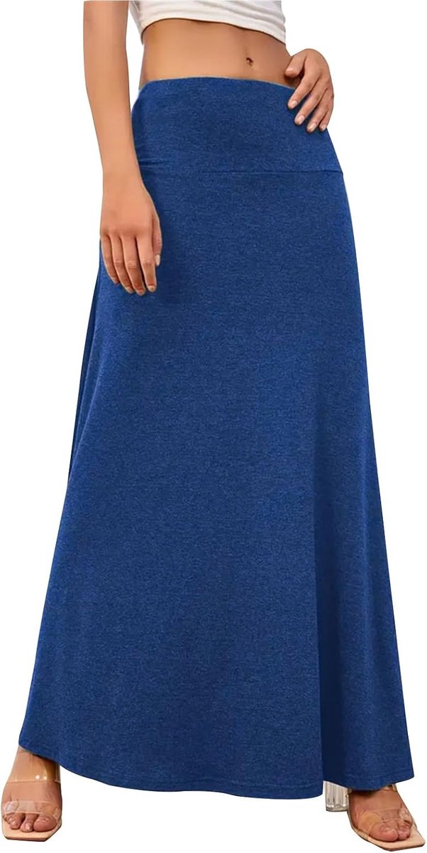 Dames lange rok elastische volledige lengte vrouwen hoge taille maxi yoga rok