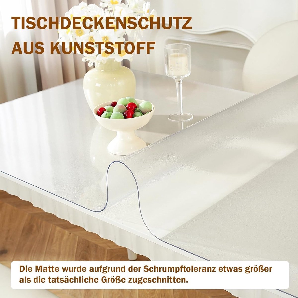 Tafelzeil Transparant 40 x 100 cm, Plastic Tafelkleed Transparant PVC, Waterdicht Tafelbeschermer Transparant, Wasbaar Mat Tafelzeil 1.5mm dik