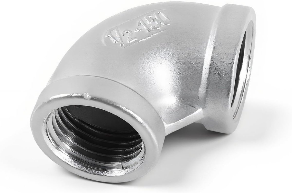 1/2 "elleboogbuisconnector 90 graden gebogen roestvrij staal binnendraad DN15 90 graden gebogen roestvrijstalen draadbuisconnector