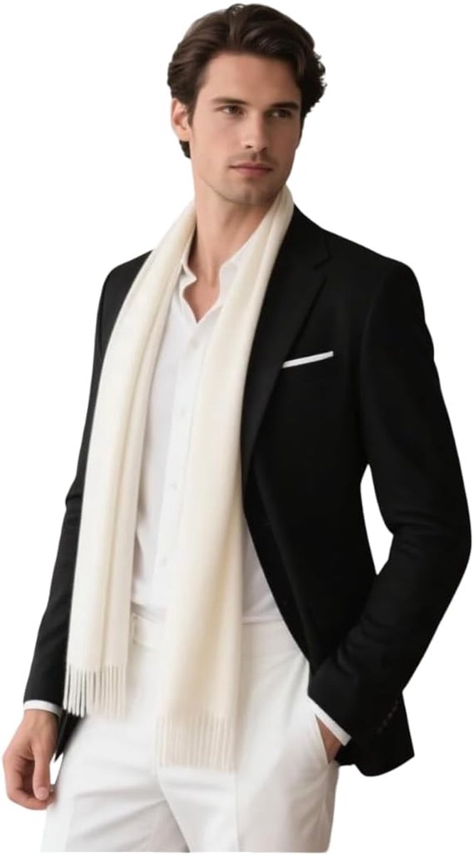 zomersjaal kasjmier 180 x 70 cm dun voor formele gelegenheden pak elegante stijl klassieke herensjaal cadeau voor hem