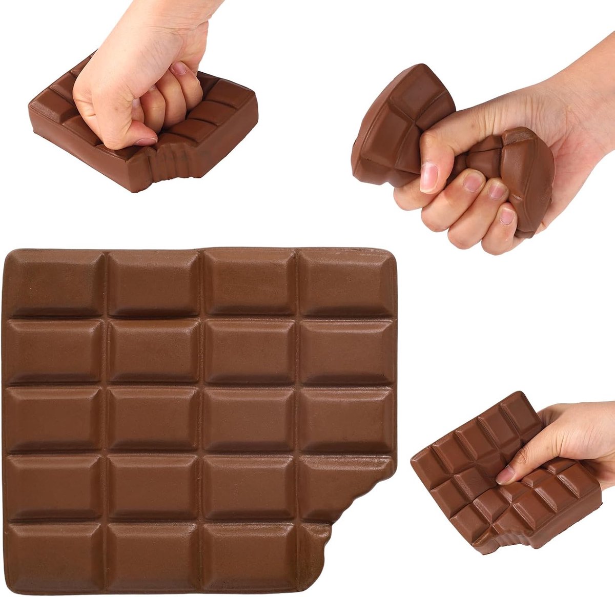 Terugverende Chocoladereep, Zacht Rekbaar Speelgoed in Realistische Schattige Voedselvorm Ideaal Als Fidget Toy voor Kinderen Volwassenen Als Ontspannings- Of Verjaardagscadeautje