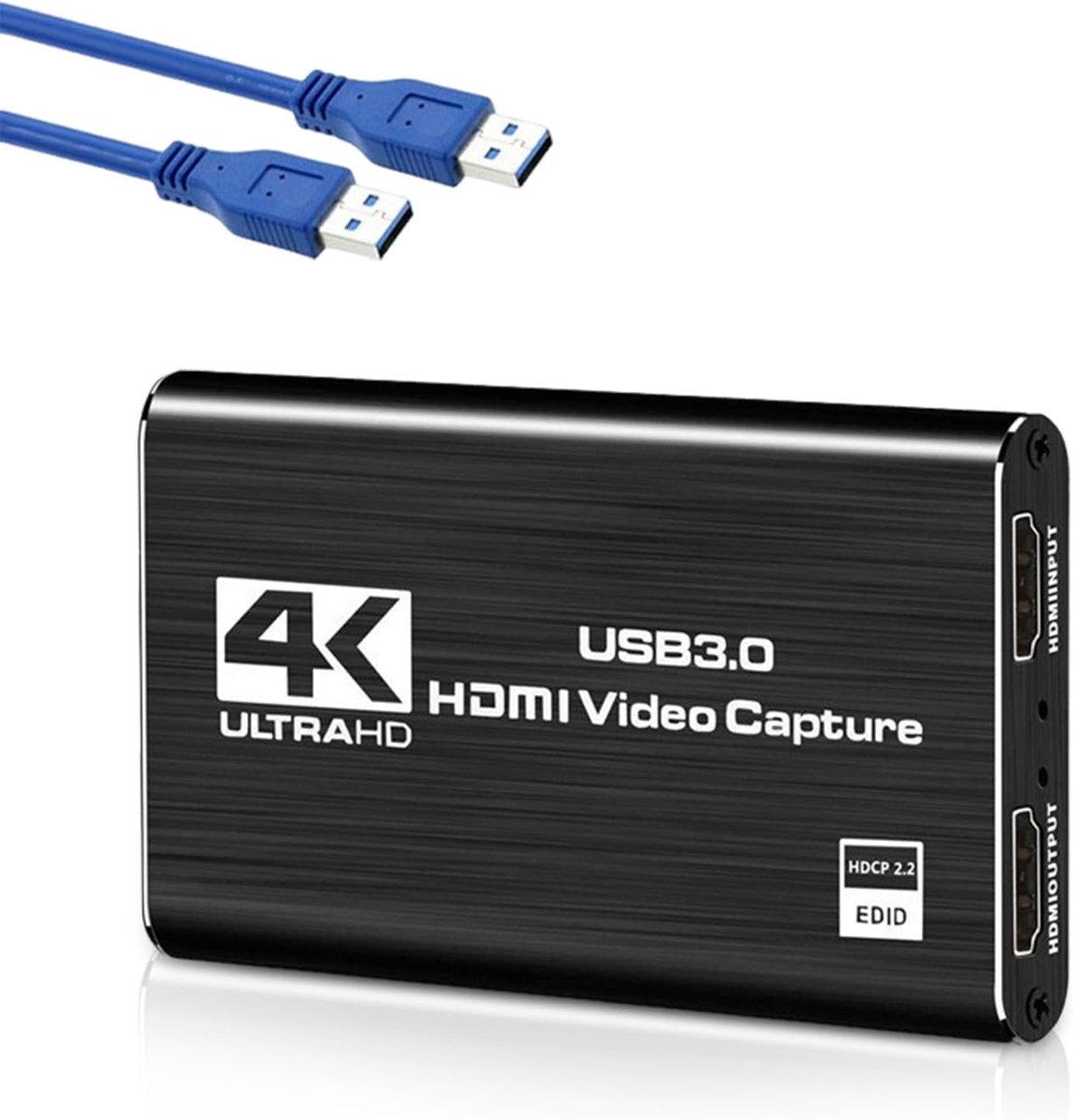 4K HDMI Video Capture Card, 1080p 60fps, HDMI Naar USB 3.0 Capture Card voor Schakelaar, voor Stoomdek, voor ROG AllyDVD, DSLR, HDTV, Camera, Netwerkcamera, Laptop