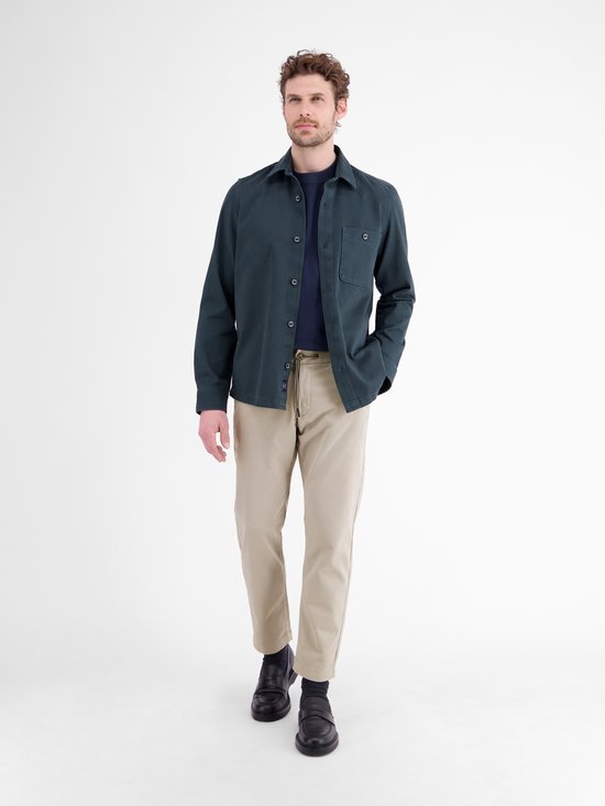 LERROS Casual chino van vormvaste stof met tailleband met trekkoord , Maat: W34_L32 , Kleur: SMOKE GREY , 65% katoen, 32% lyocell, 3% elastaan