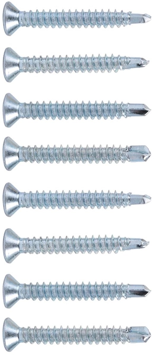 50 stuks schroeven, boren, eindstukschroeven, set verzonken kop, zelfborend, zelfborend, M4.2, metalen schroeven voor plaatbevestiging (M4,2 x 19)