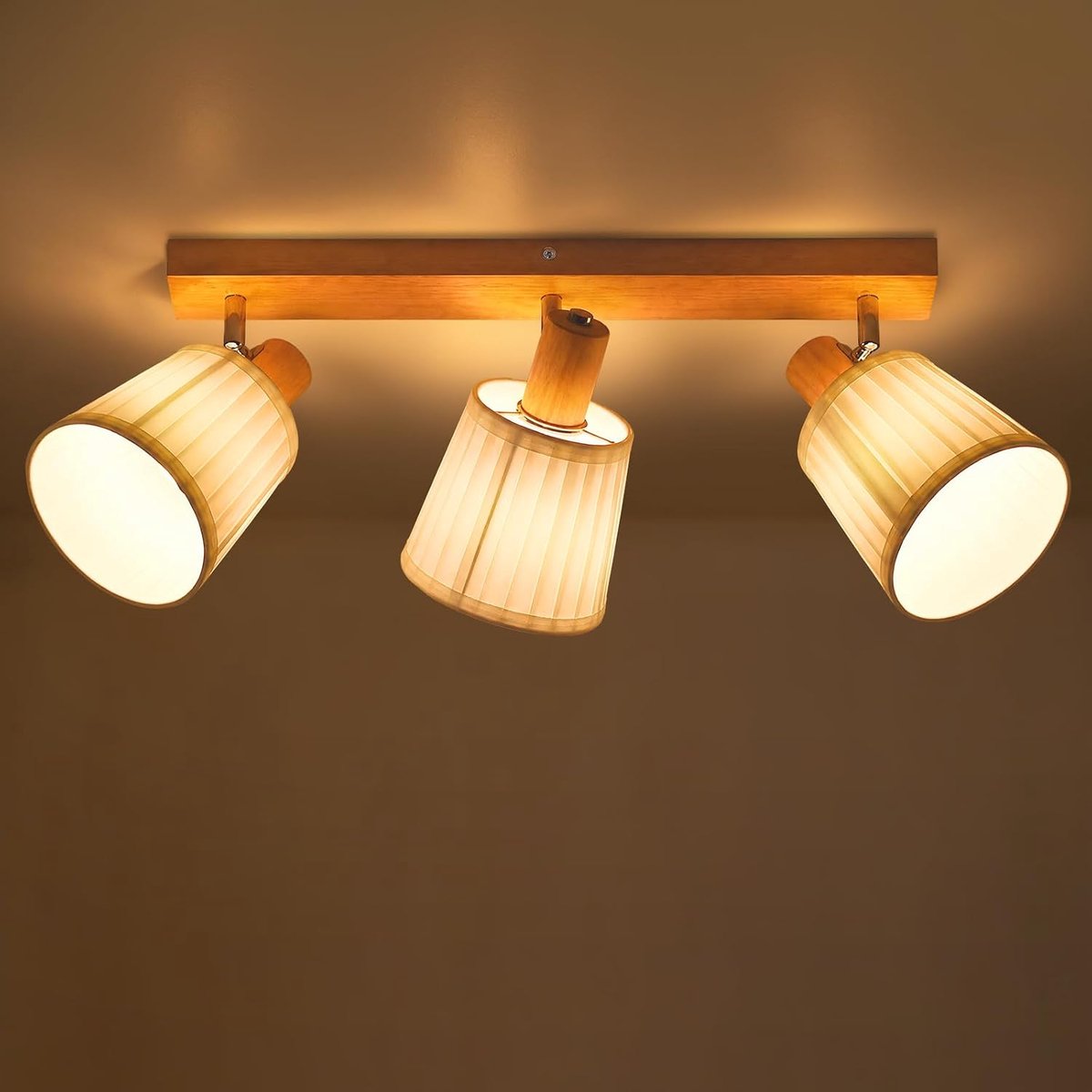 Plafondspot 3 Lichtpunt Plafondlamp Hout Keukenlamp E14