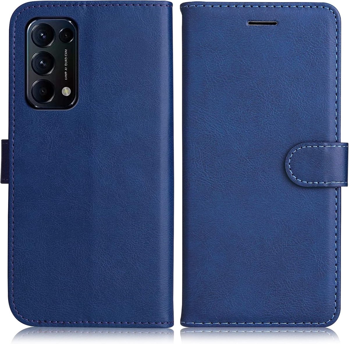Hoesje voor OPPO Find X3 Lite, Magnetisch PU-Lederen Hoesje met Kaartsleuven Kickstand, Portemonnee Hoesje voor OPPO Find X3 Lite, Donkerblauw