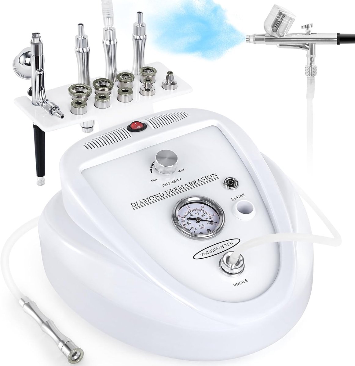 2-in-1 diamantmachine, 65-68 cmHg zuigkracht, professionele glow-gezichtsmachine met spray-kit, gezichtsverzorging voor thuisgebruik