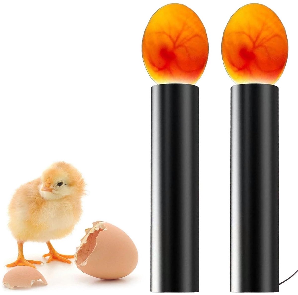 Eiervoedsellamp, 2 stuks, eiertester, led-tester voor Uovas, Light Egg Candler Testers, ledlamp voor het vergrendelen van Uovas, voor alle eieren van kip, kwartel en eend