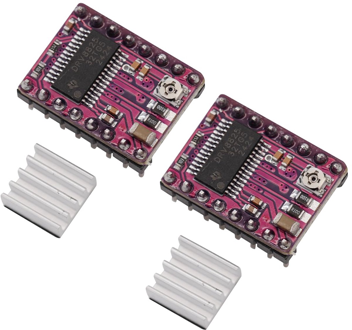 Stappenmotor Driver Module Stepper Motor Driver Verstelbare Driver Module 3D Printer Accessoires met Koellichaam voor RepRap 3D Printer (2 stuks)