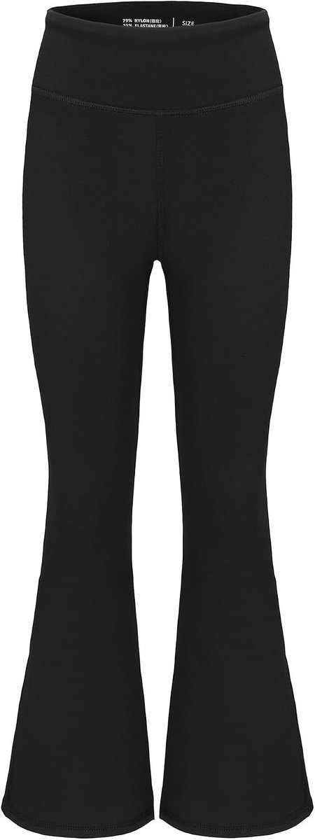 Meisjesbroek met fleece gevoerde broek, thermische warme leggings, rekbare dans, yoga, klokbroek, gevoerde bootcut, panty, volledige lengte broek