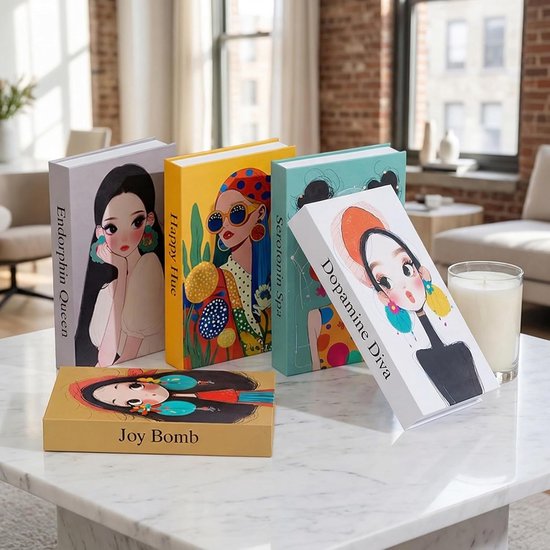 4 stuks/6 stuks decoratieve boeken voor thuisdecoratie, modieuze nepboekenset, decoratieve kunstboeken, geen pagina's, kunstkantoor, decoratieboek, eenvoudig esthetisch, gestapeld modern boek voor — afbeelding 5