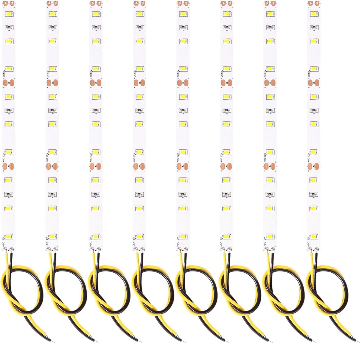 8 Stuks 150mm 12V - 18V Voorbedrade Strip, 2835 SMD LED Modelspoor LED-verlichting, LED-lamp Zelfklevend Flexibel, Geel