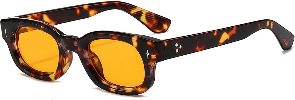 Smalle rechthoekige zonnebril voor dames en heren, retro kleine vierkante bril met UV400