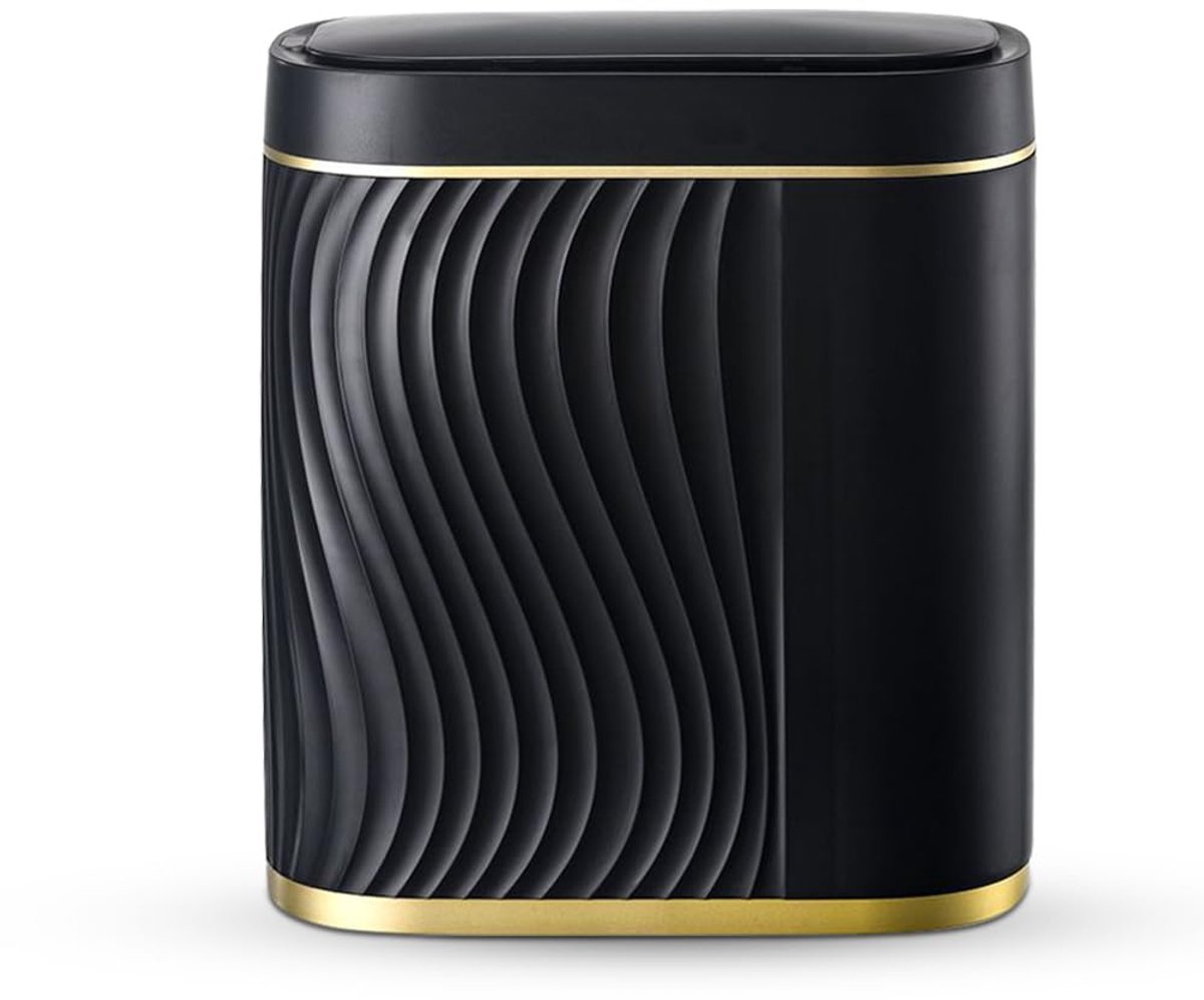 8 l, smart sensor vuilnisemmer keuken met deksel, cosmetica-emmer, vuilnisemmer badkamer, 26,5 x 29,5 x 14 cm (zwart)