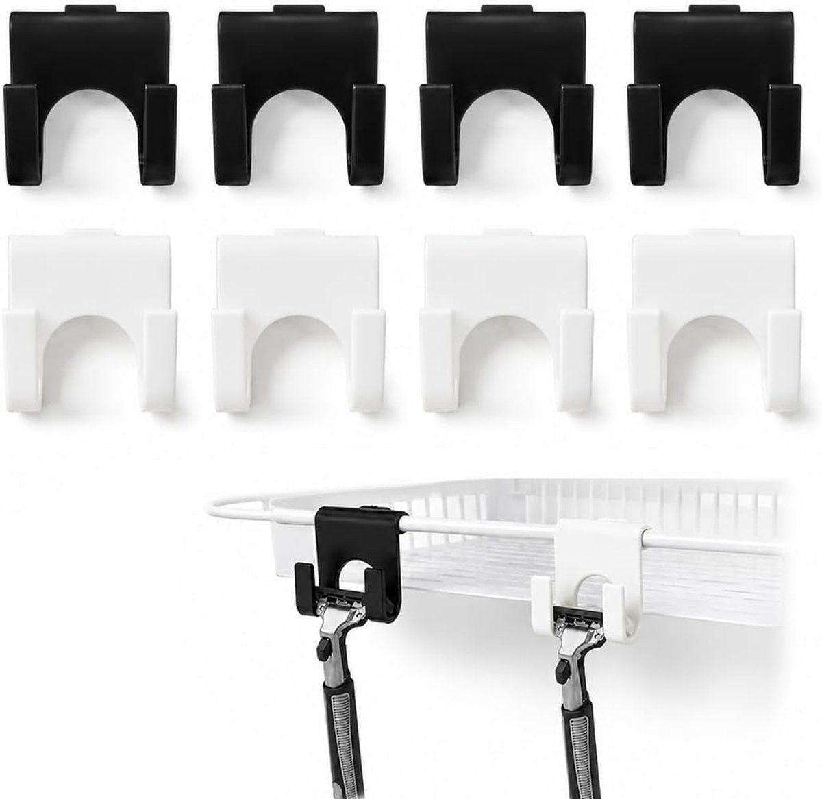 8 stuks scheermeshouder, scheermeshouder van ABS, set met 8 veelkleurige scheermeshouders, organizer voor douche en ideaal voor thuis, op reis