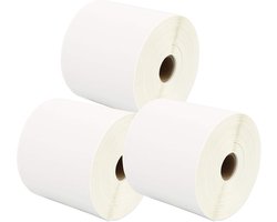 3 Rollen 100mm x 150mm Witte Direct Thermische Etiketten Compatibel met Zebra GK420d GK420t GC420d GX420d GX420t GC420t GX430t GT800 LP2844 TLP 2844 Citizen CL-S521 CL-S621 CL-S631 (500 Stuks/Rol)