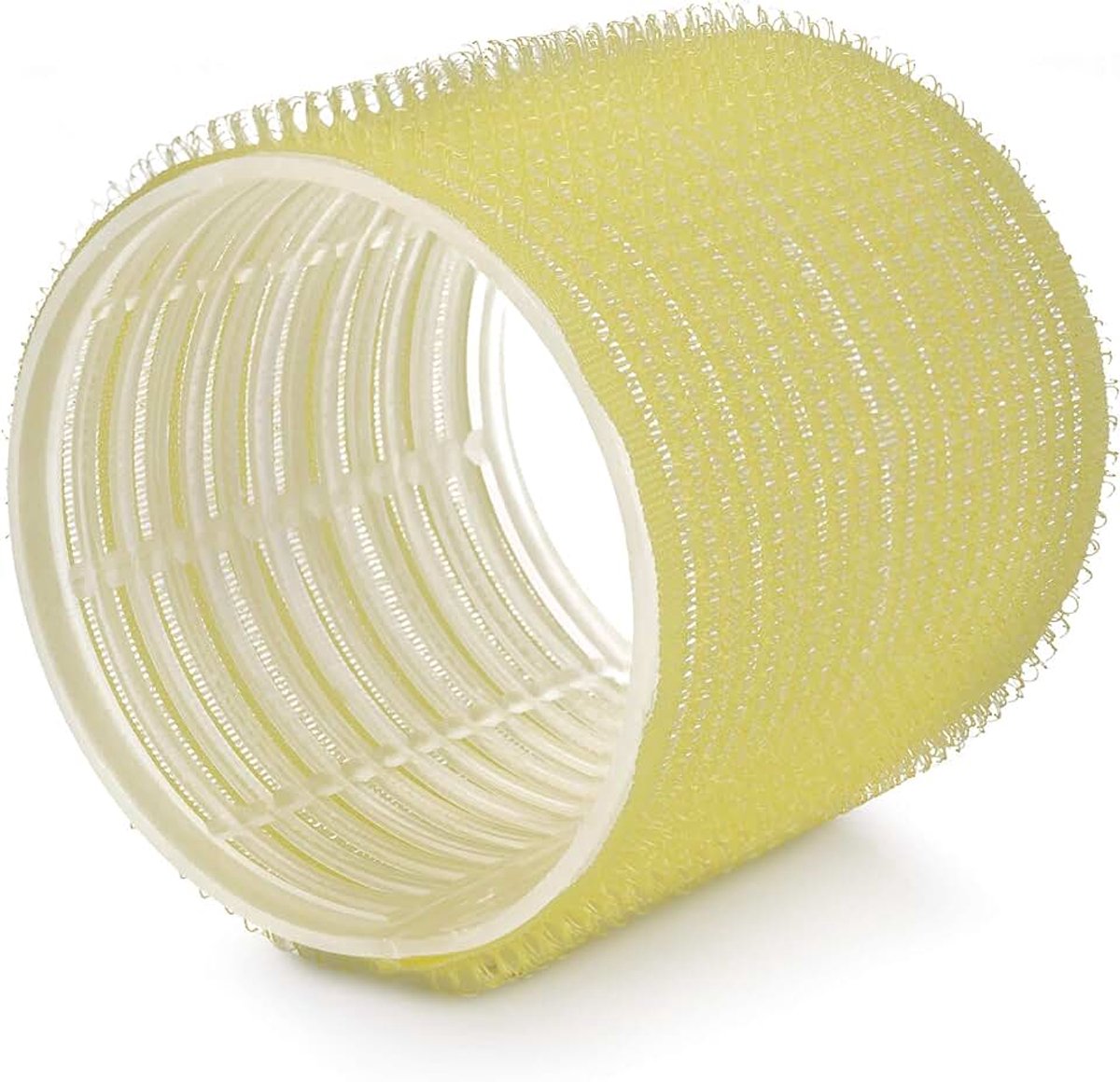 66 mm, set van 6 stuks, middelgrote krulspelden voor volumineuze krullen zonder hitte, grote haarkrullers en blowout effect, geel
