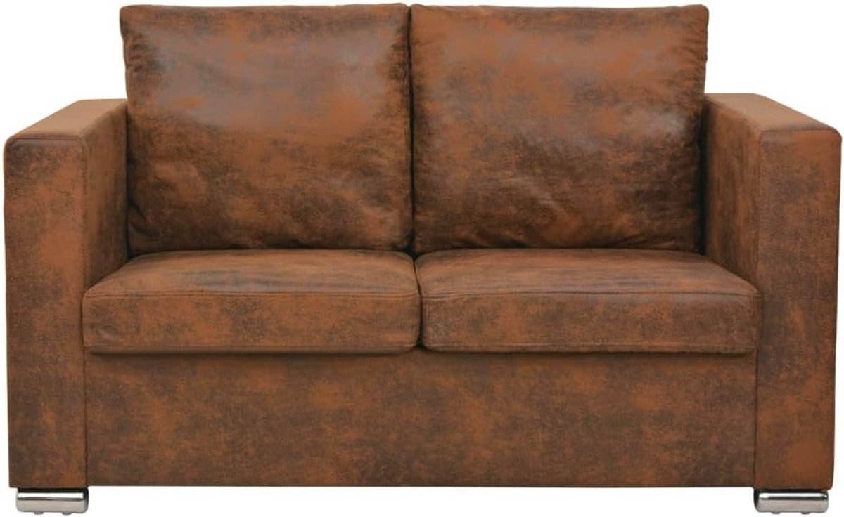 2-zitsbank, 137 x 73 x 82 cm, kunstsuède, woonkamerbank, kantoorbank, slaapkamerbank, loungebank voor woonkamer, slaapkamer, logeerkamer