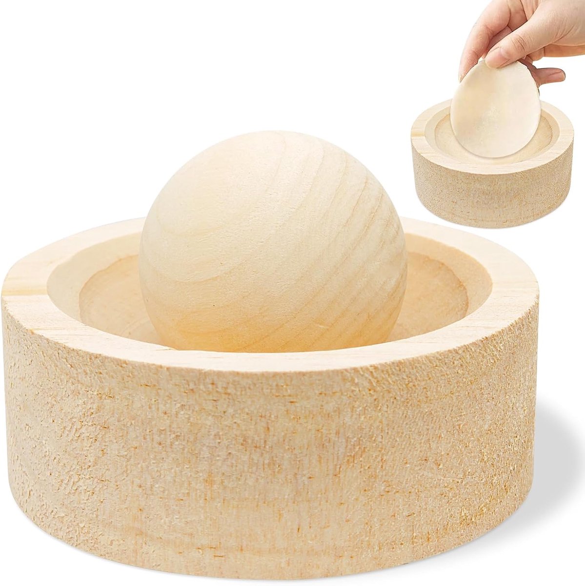 Handknoedelmaker met Kogelhandvat 3,5 cm, Houten Knoedelmaker, Handdeegpersdoosmaker,Knoedelmaker,Handmatige Empanada-Persknoedelhuidvorm Gemaakt Van Hout, Voor Gebruik Thuis en in Restaurants.