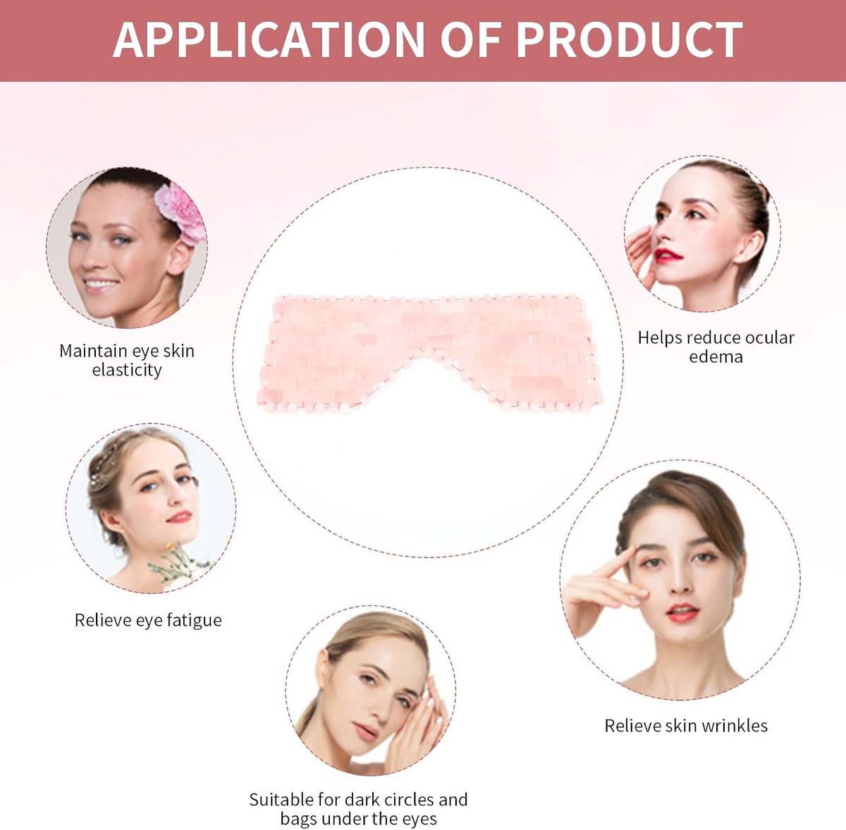Anti-Aging Oogmasker van Jade, Koude Therapie voor Vermoeide Ogen, Ontspanning en Verfrissing met Natuurlijke Edelstenen